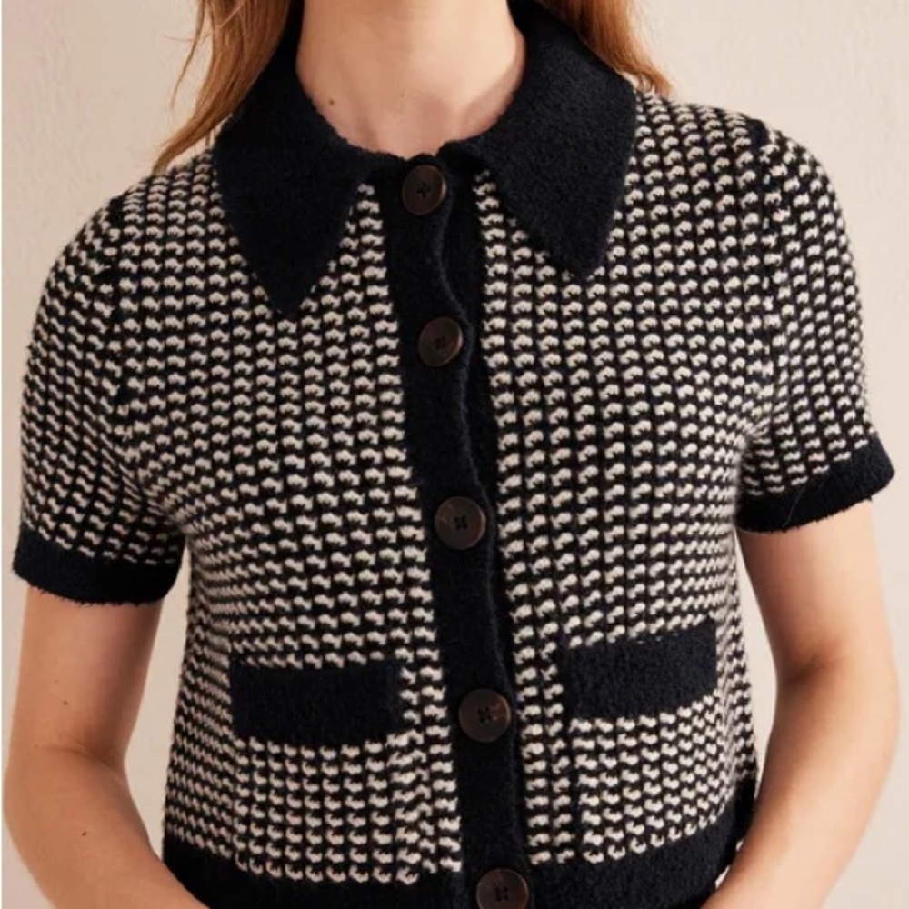 Boden Short Sleeve Cropped Cardigan